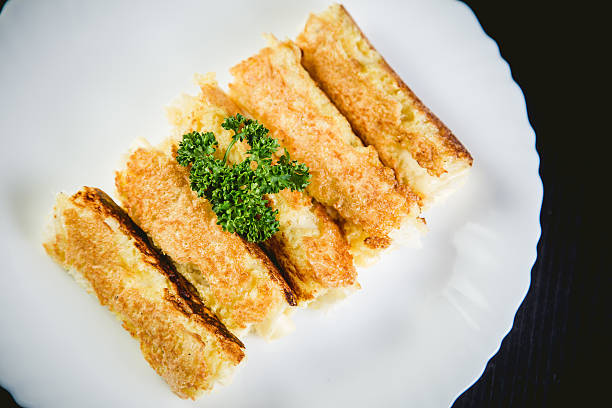 istock Rolls of cheese and bread, a dish in cafe 535411444