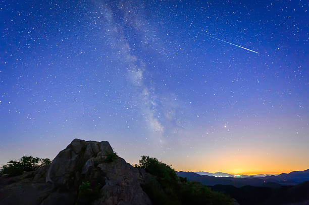 Photo of Bright shooting star with Milky Way
