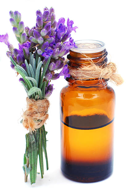 istock Bottle with lavender oil 535412733