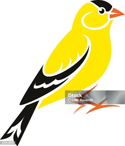 Stylized Bird Stock Illustration - Download Image Now - Gold Finch, American Goldfinch, 2015