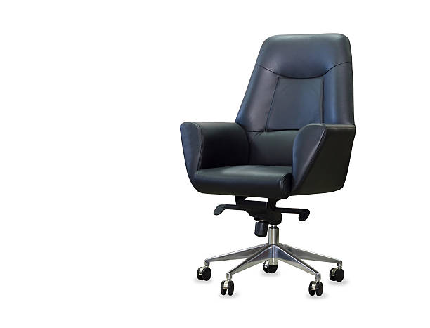 istock The office chair from black leather. Isolated 535413291