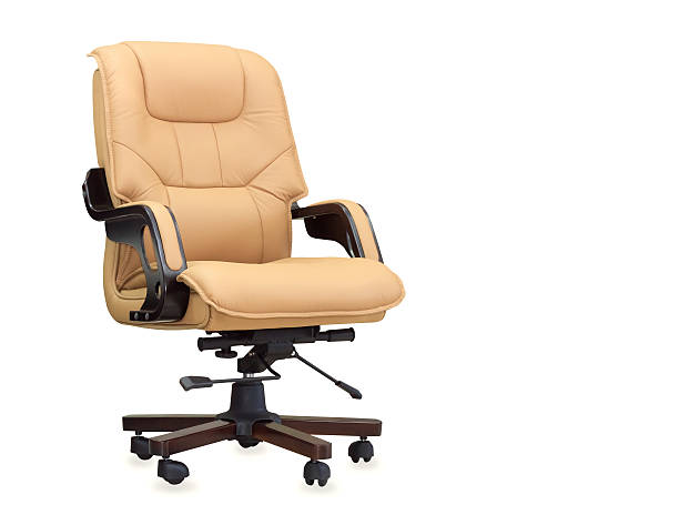 istock The office chair from beige leather. Isolated 535413807