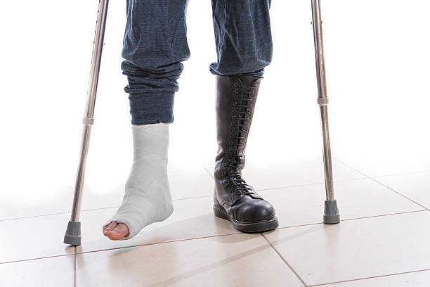 istock War and injury - cast and combat boot concept 535414486