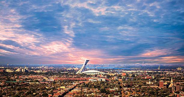 Beautiful picture of Montreal in sunset. Montreal skyline in sunset. ile saint helene stock pictures, royalty-free photos & images