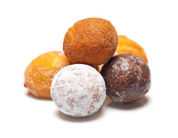 Munchkin donut holes closeup stock photo