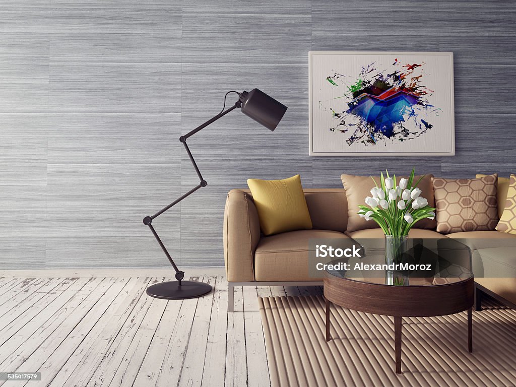 3d interior 3d render. modern interior room with a beautyful furniture. 2015 Stock Photo