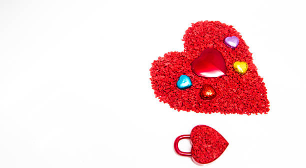 istock Valentines Day background with hearts and flower 535418399