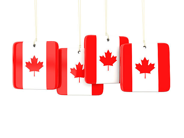 istock Square labels with flag of canada 535419544