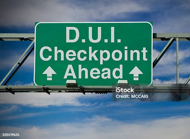 Dui Checkpoint Ahead Stock Photo - Download Image Now - Security Barrier, Drunk Driving, Police Force