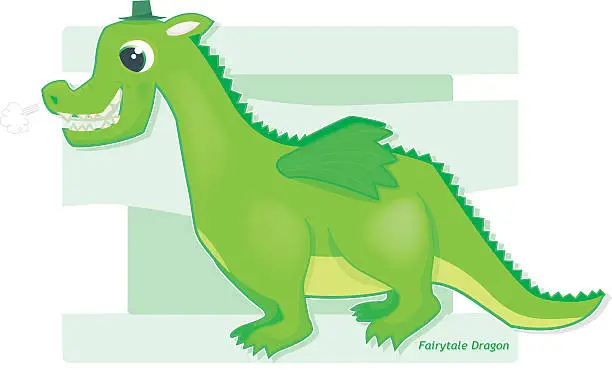 Vector illustration of fairytale dragon