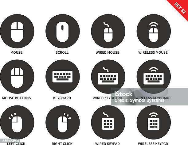 Mouse And Keyboard Icons On White Background Stock Illustration - Download Image Now - Application Form, Black Color, Business Finance and Industry