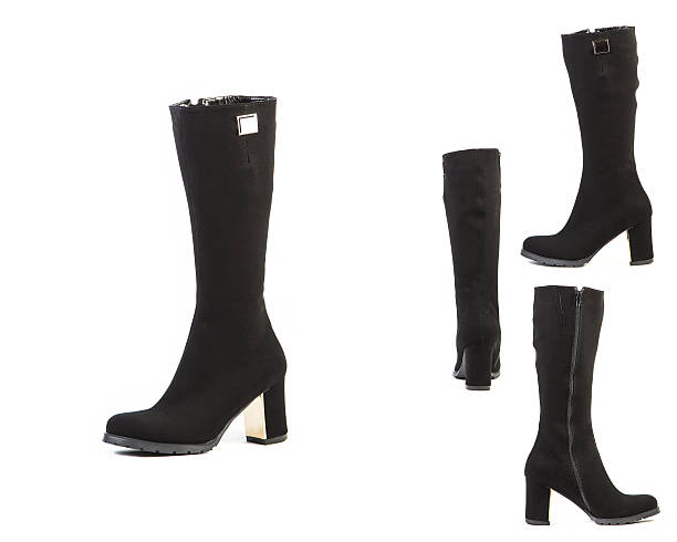 istock Collage of shoes women's boots on a white background 535425302