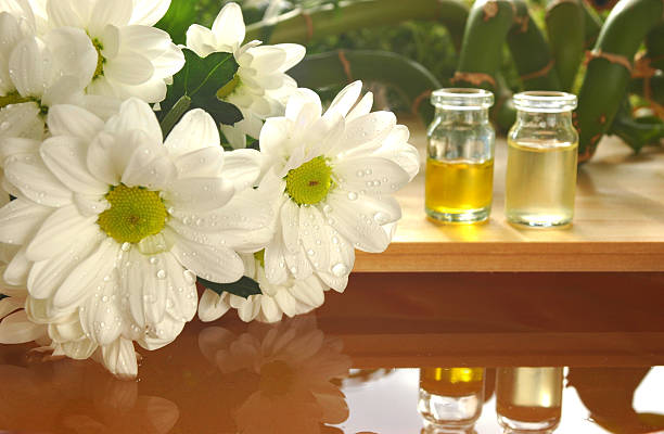 Aromatherapy oils stock photo