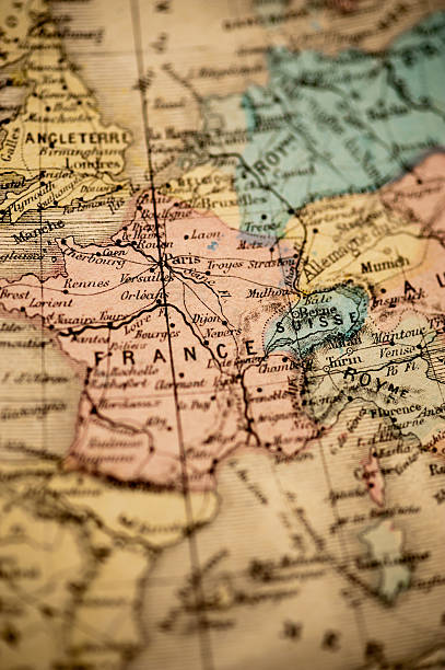 Antique Map | France 1869 stock photo