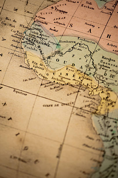 mapa antigo de áfrica/costa oeste - equatorial guinea imagens e fotografias de stock