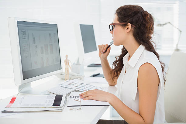istock Concentrated businesswoman using computer monitor 535431761