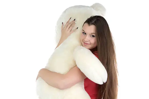 Photo of Image of hugging teddy bear girl