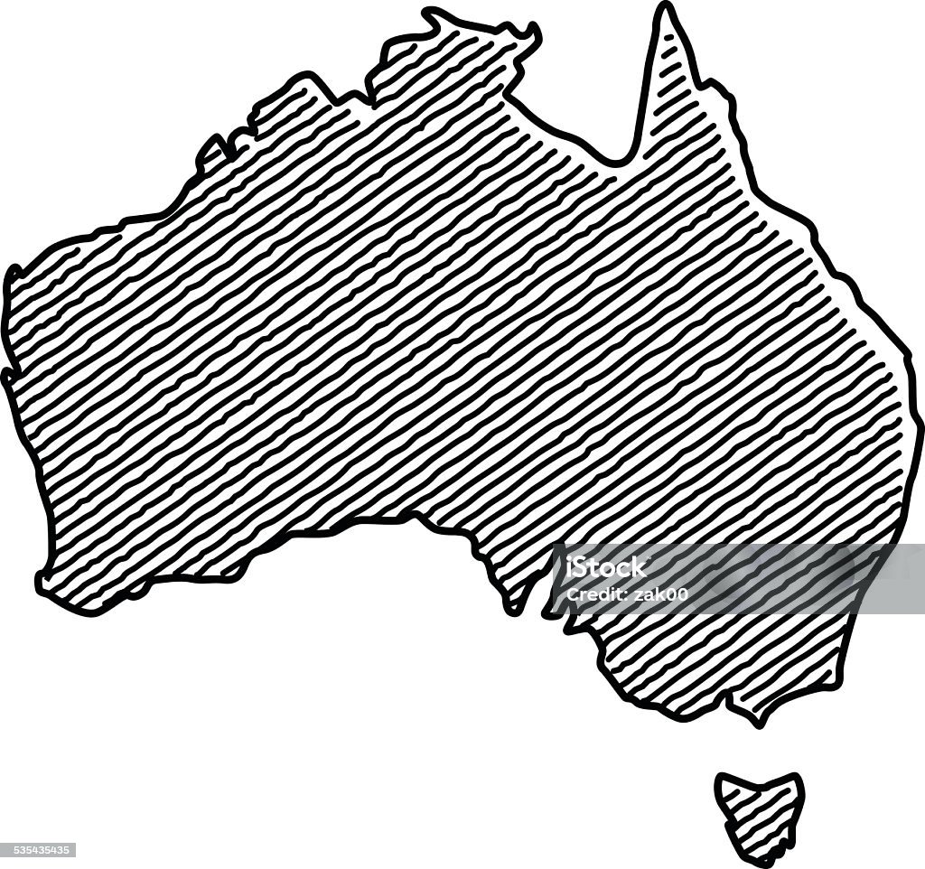 Scribble Map of Australia Hand drawn vector drawing of a scribbled Map of the Australia. Black-and-White sketch on a transparent background. PDF file is available. Australia stock vector