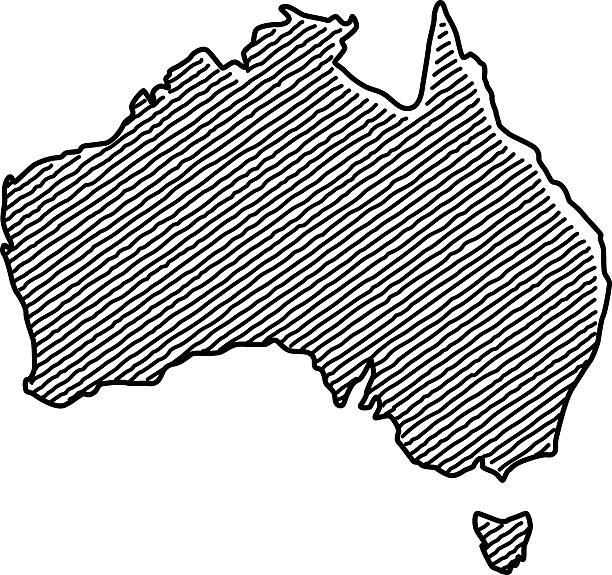 scribble map of australia - 塔斯曼尼亞 插圖 幅插畫檔、美工圖案、卡通及圖標