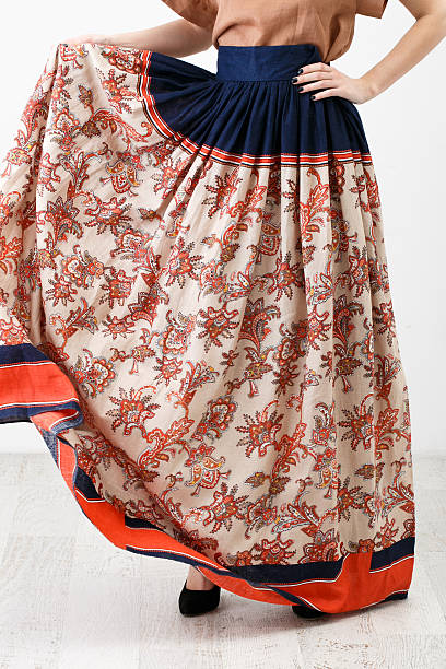 istock Woman in a long multicolor skirt 535442092