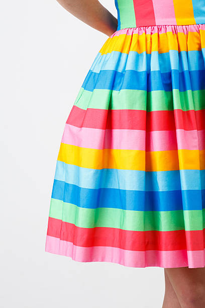 istock Woman in a short multicolor skirt 535443604