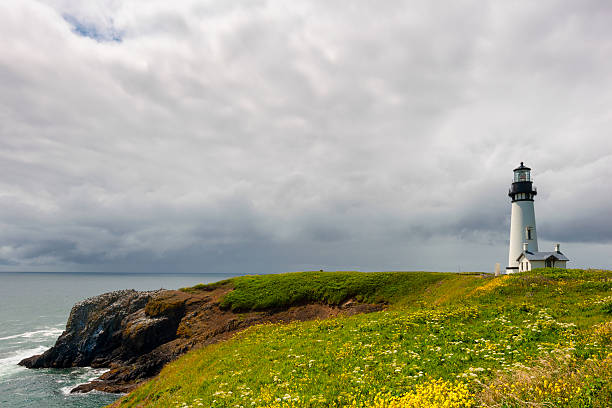 istock copyspace Yaquina Head Lighthouse under cloudy skies 535443844