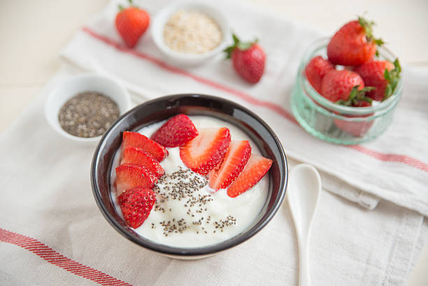 istock Yogurt with strawberries and chia seeds 535444828