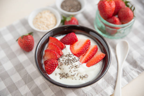 istock Yogurt with strawberries and chia seeds 535445016