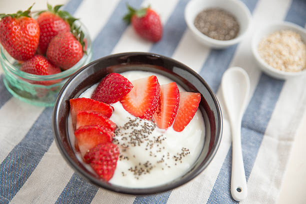 istock Yogurt with strawberries and chia seeds 535445100