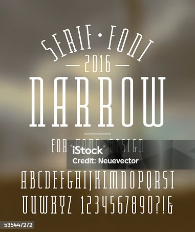 istock Narrow serif font and numbers 535447272