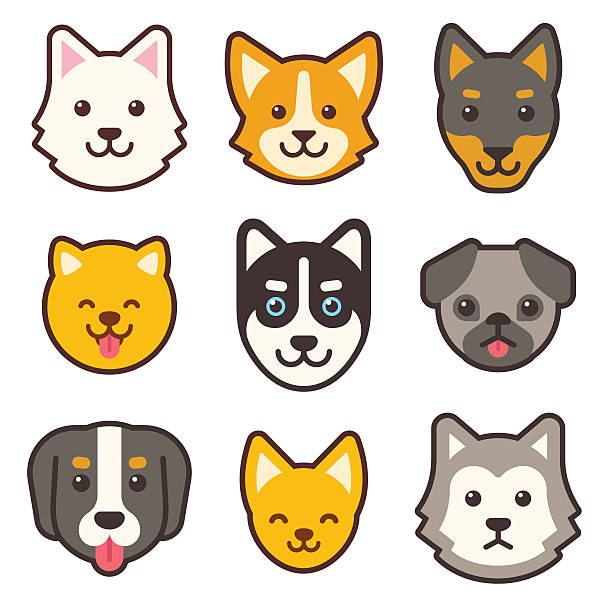 Cartoon Dog Faces Set Stock Illustration - Download Image Now - Dog, Animal  Head, Puppy - iStock