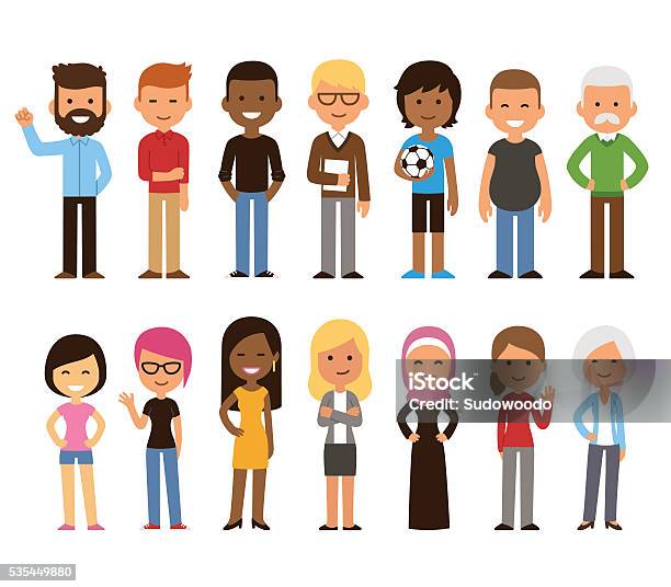 Diverse People Set Stock Illustration - Download Image Now - Cartoon, People, Characters