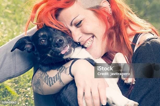 Girl Holding A Small Dog Breed Jack Russell Terrier Stock Photo - Download  Image Now - iStock