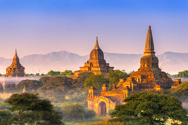 bagan, mianmar. - myanmar - fotografias e filmes do acervo