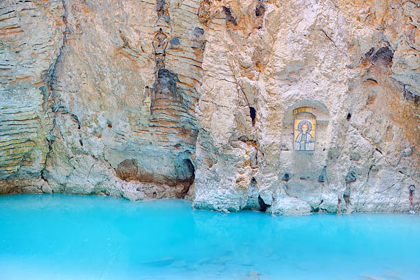 istock natural underground karst mineral lake Proval with pure blue 535452456