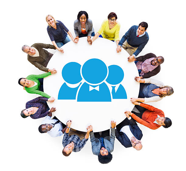 istock Multiethnic Group of People Holding Hands with Avatar 535452583