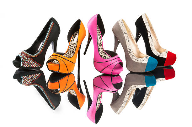 Women's Multicolored Pump Shoes stock photo