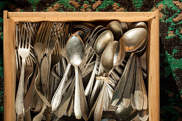 istock Old forks and spoons in a drawer 535462446