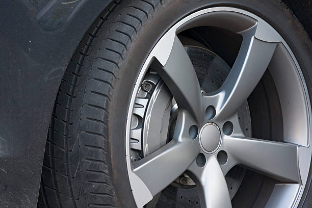 istock Wheel closeup with brake disc and caliper 535463830