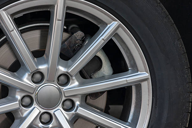 istock Wheel closeup with brake disc and caliper 535464808