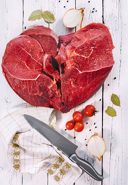istock Big beef piece in heart shape 535465116