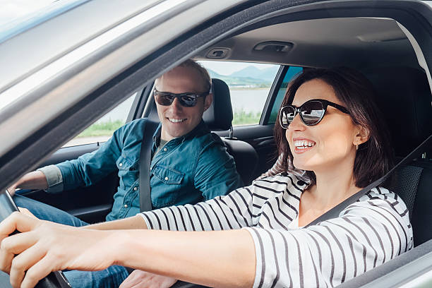 istock Happy couple goes by the car 535465144