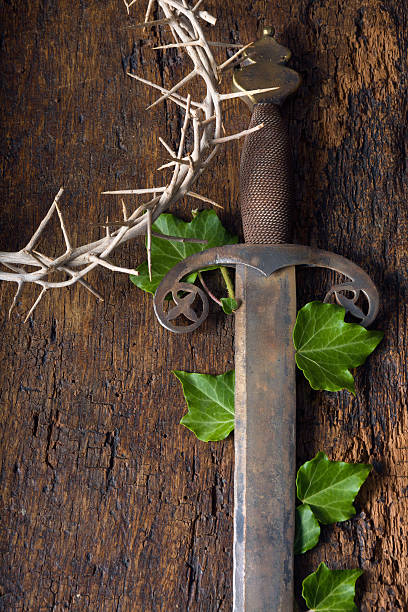 istock Sword and crown of thorns 535465221