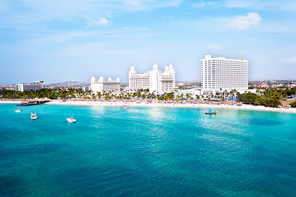 istock Aerial from Palm Beach on Aruba island 535468082