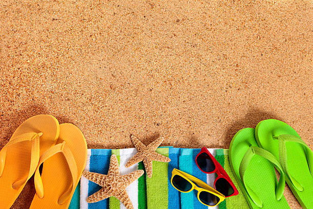 istock Caribbean summer beach background, sunglasses, couple sunbathing 535468202