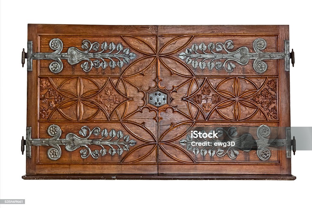 Gothic wooden shutter 2015 Stock Photo