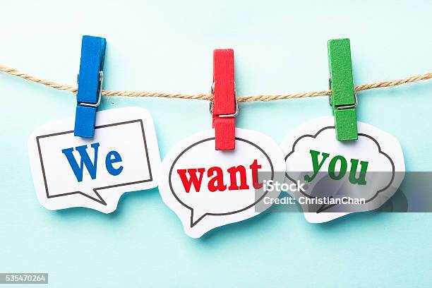 We Want You Stock Photo - Download Image Now - We Want You, Recruitment, Blue Background