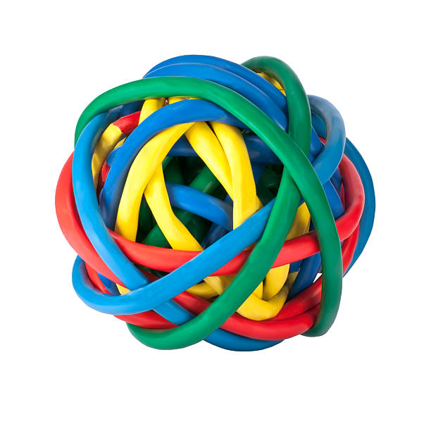 istock Ball of Colored Network Cables Isolated on White 535470673