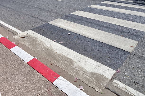 istock White stripes of a zebra crossing 535472148