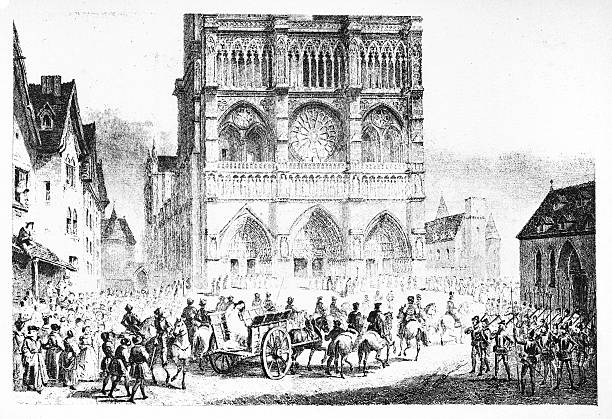 notre dame-gravur 1888 - quasimodo stock-grafiken, -clipart, -cartoons und -symbole